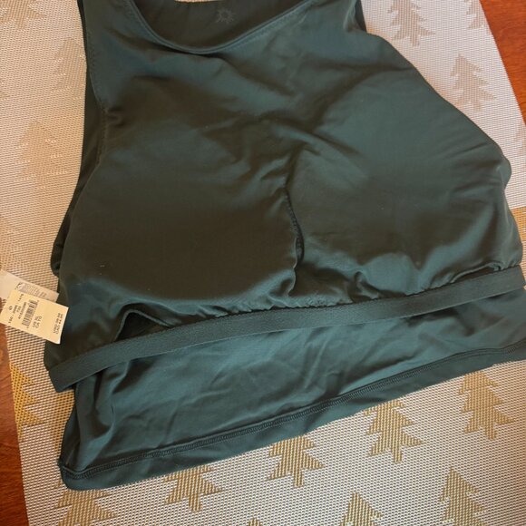 NWT - OFFLINE By Aerie Real Me XTRA High Neck Sports Bra - XXL - Dark Green - Picture 9 of 9